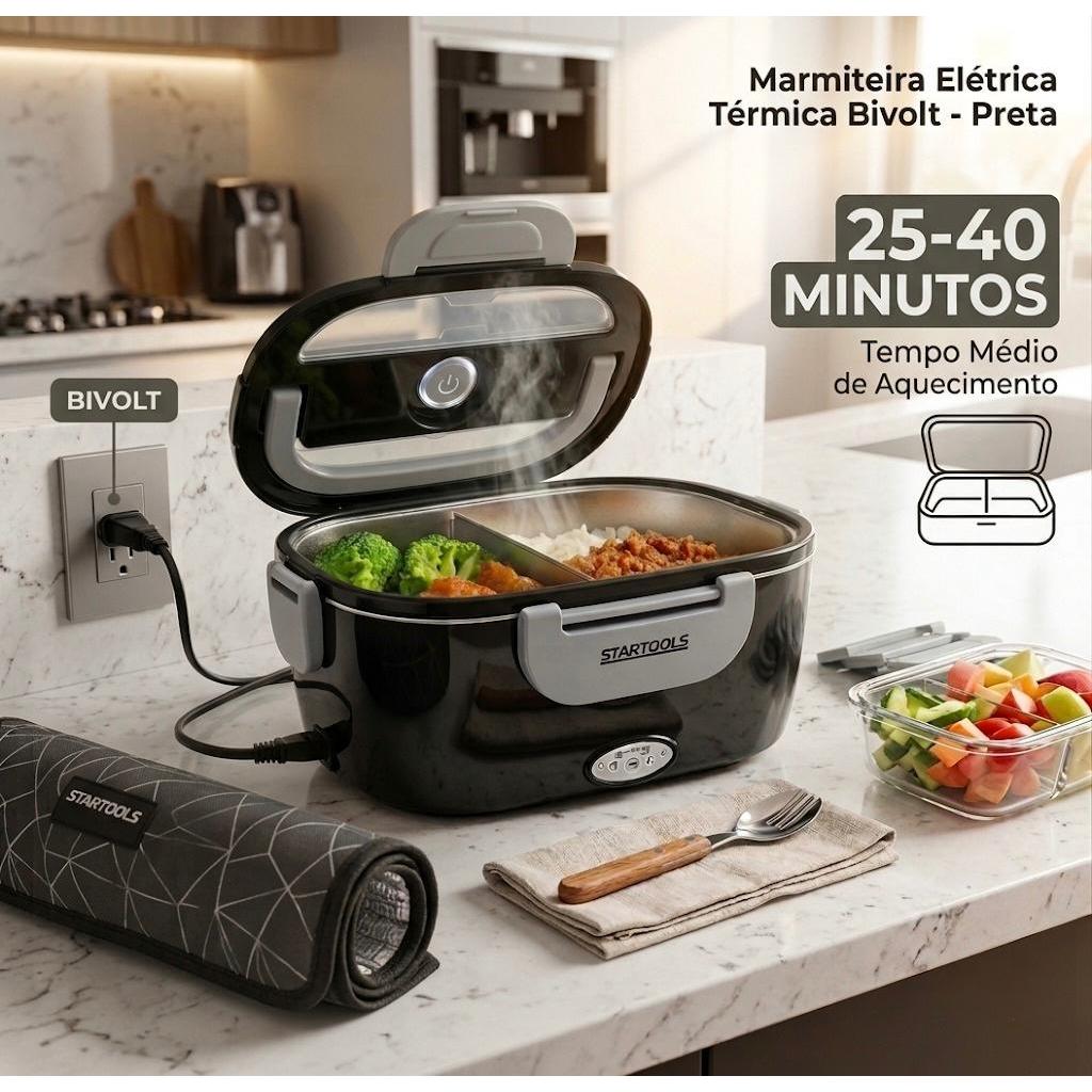 Marmiteira Elétrica Portátil Bivolt 1,5L Comida Quente 110V/220V