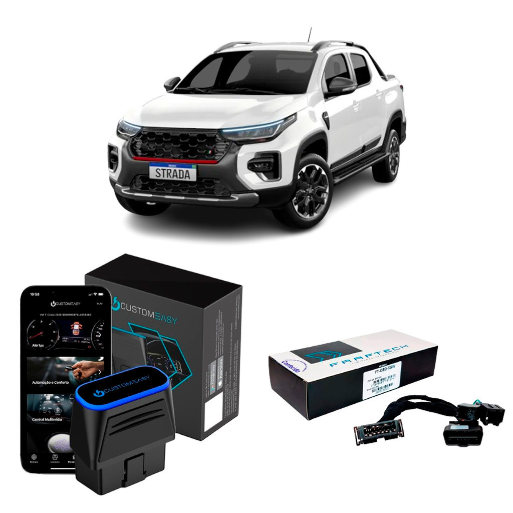 CustomEasy OBDII Plug And Play + Cabo Adaptador FT-OBD-SWG para Strada 2022 2023