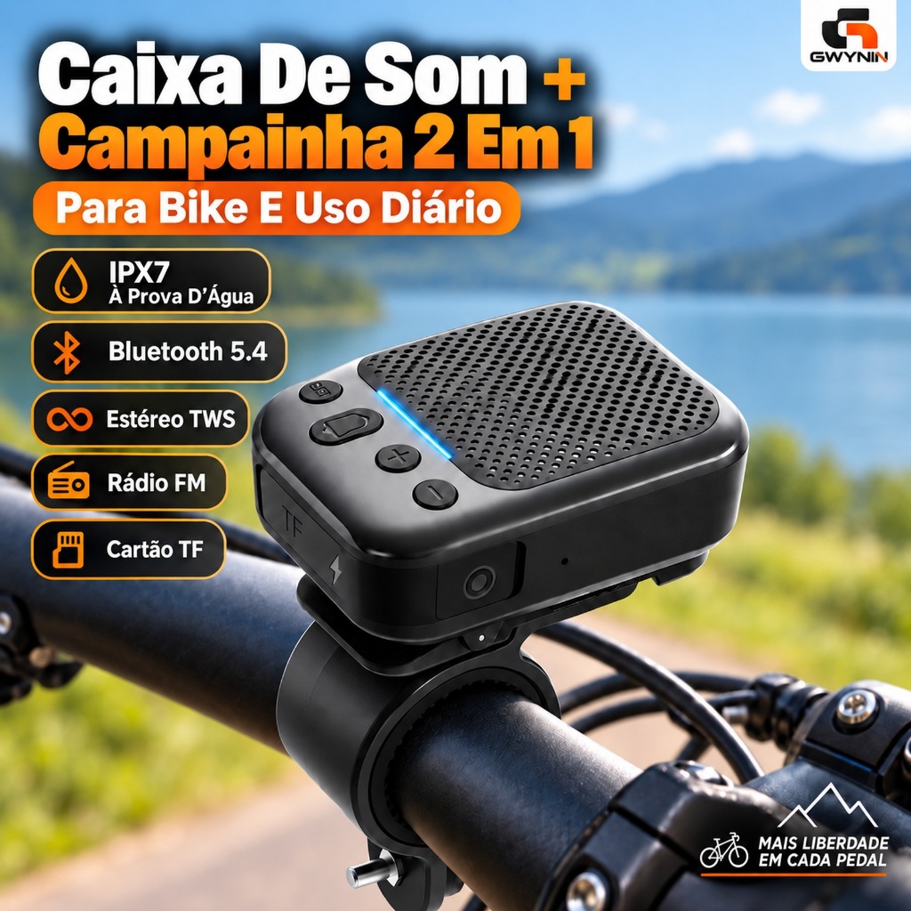 Ao ar livre 2 em 1 ciclismo  Mini alto-falante Bluetooth, IPX7 Impermeável TWS cartão longa vida
