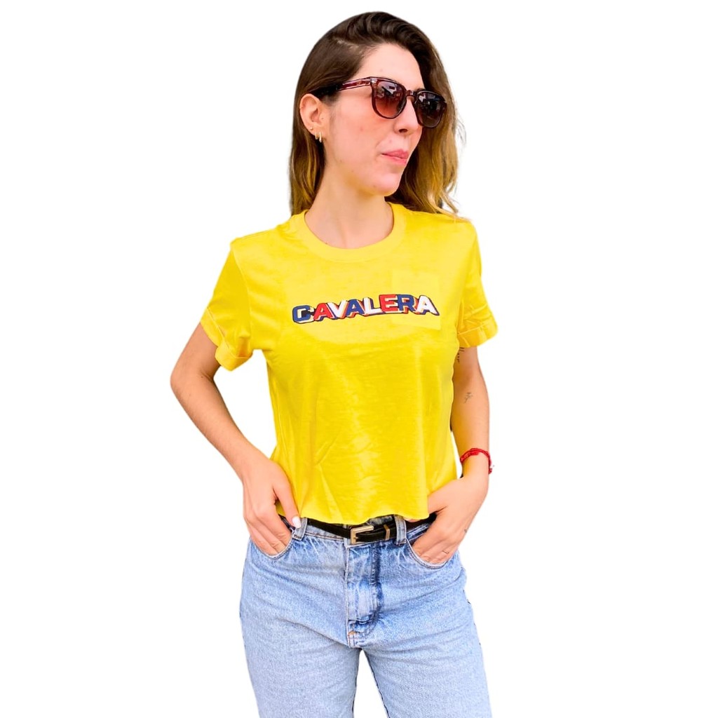 Blusa Cavalera Feminino Folded Cropped Color Block