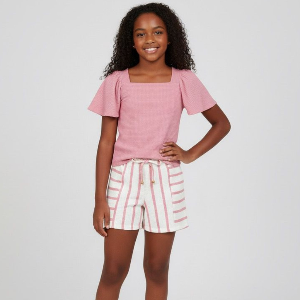 CONJUNTO INFANTIL MENINA CONFORTAVEL DELICADO DIA A DIA PROMOÇÃO ALAKAZOO CAIMENTO LEVE MACIO