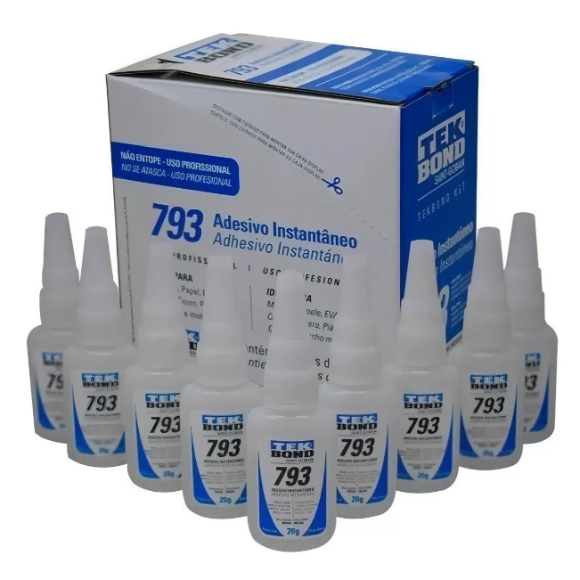 caixa com 10 colas instantâneas TEK BOND 793