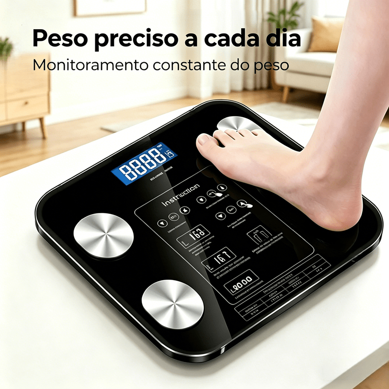 Electronic Body Weight Scale with LED Backlit Display, Durable Tempered Glass, Compact Size, Weighs up to 400 lbs/180 kg