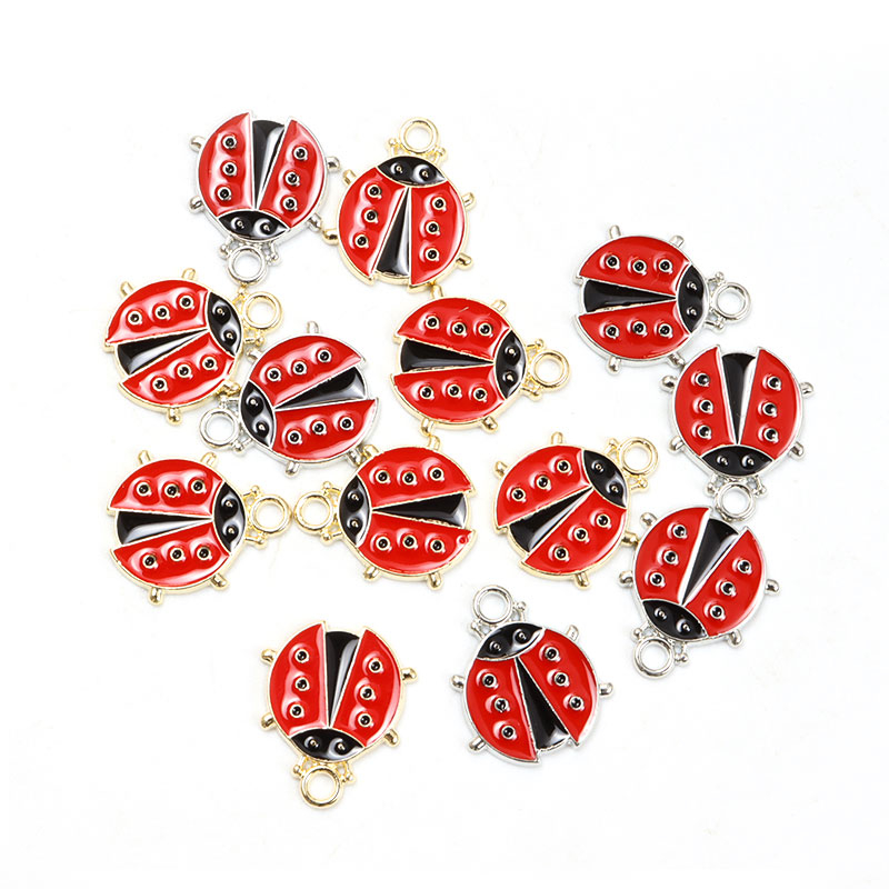 Esmalte Vermelho De Joaninha 10pcs Ornamentos De Bricolage Acessórios Colar Brincos