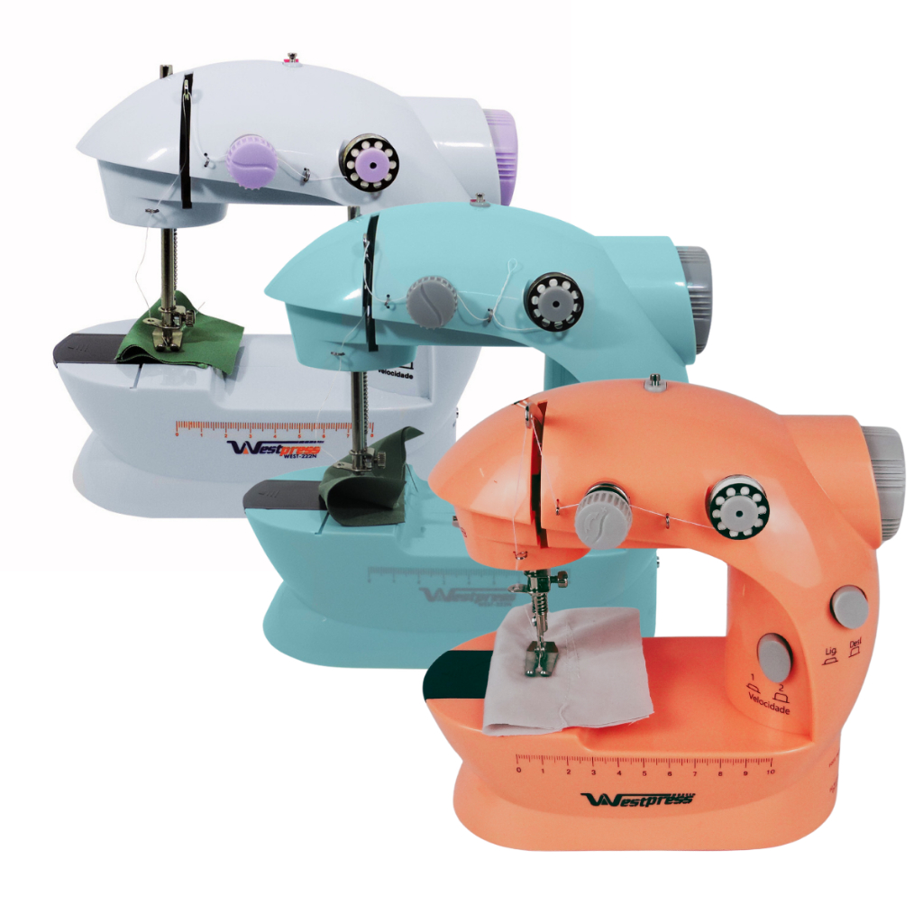 Mini Maquina Costura Portátil Elétrica + Pedal Bivolt 110v-220v