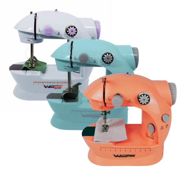 Mini Maquina Costura Portátil Elétrica + Pedal Bivolt 110v-220v