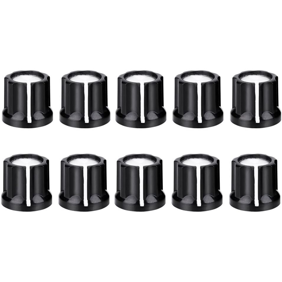 10PCS D Shape Shaft Knobs Aluminum Alloy Volume Control Potentiometer Caps for Electric Guitar Bass Amp Replacement Part