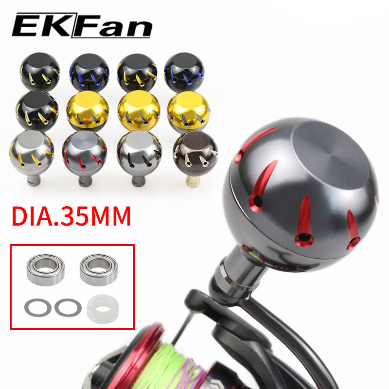 EKfan Fishing Reel knob 35MM aluminum alloy for 26mm shaft abu Daiwa shimano Spinning Baitcasting lure reel diy parts