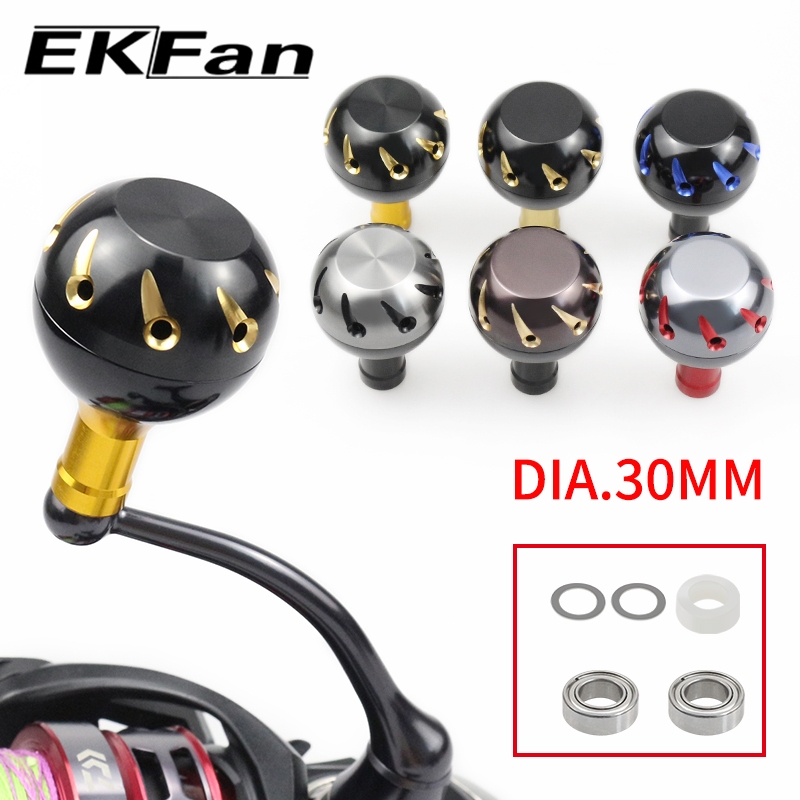 EKFan 30MM aluminum alloy Fishing Reel knob for abu Daiwa shimano with bearing Spinning Baitcasting lure reel diy parts