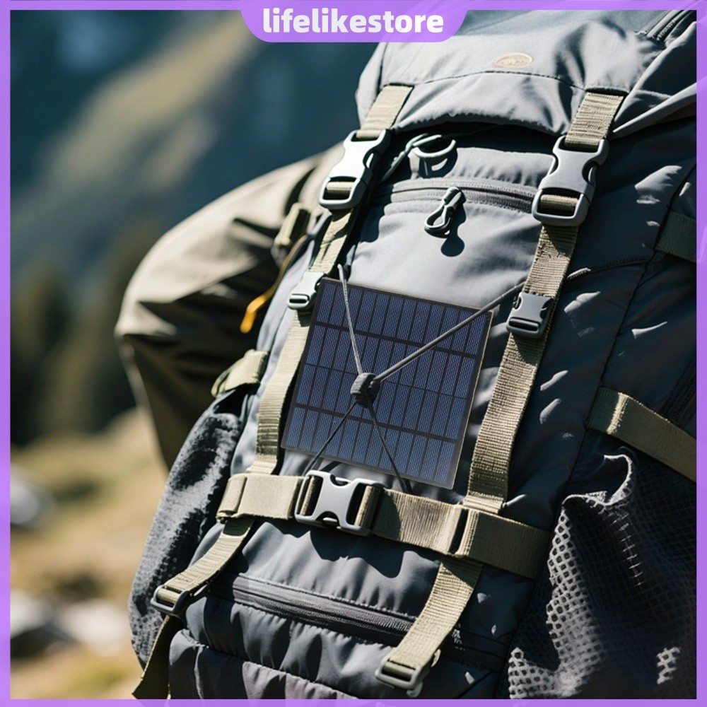 Painel Solar 12V Com Cabo USB Tipo C Células Monocristalinos 5W Plug and Play Para Câmeras Externas E [lifelikestore.br]