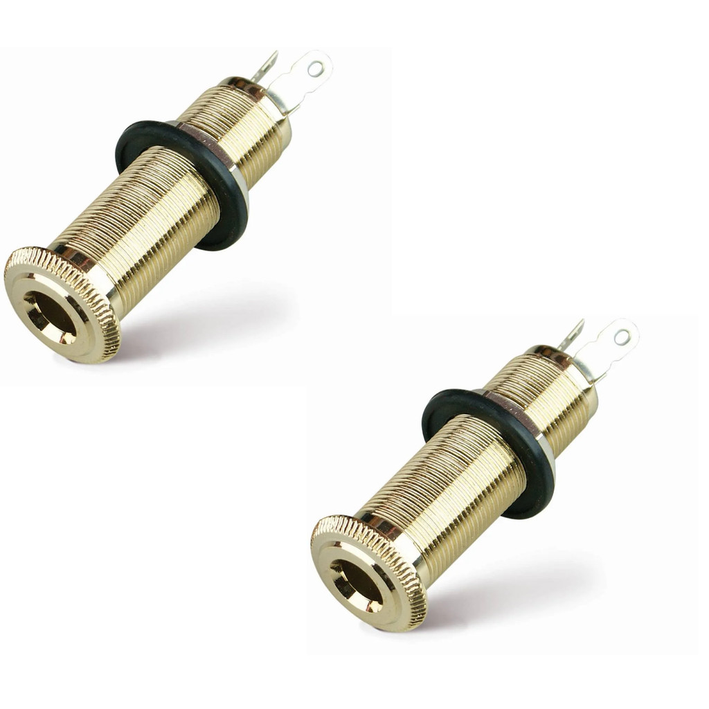 Jack Blindado De Guitarra E Baixo Dourado Stereo T3GD 2 UND