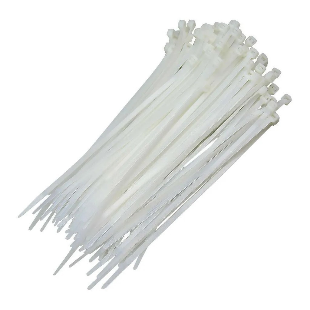 Pacote C/ 100 Pcs Abracadeira Nylon Branca 200 X 4,8mm Nove54 - 28.09.020.480