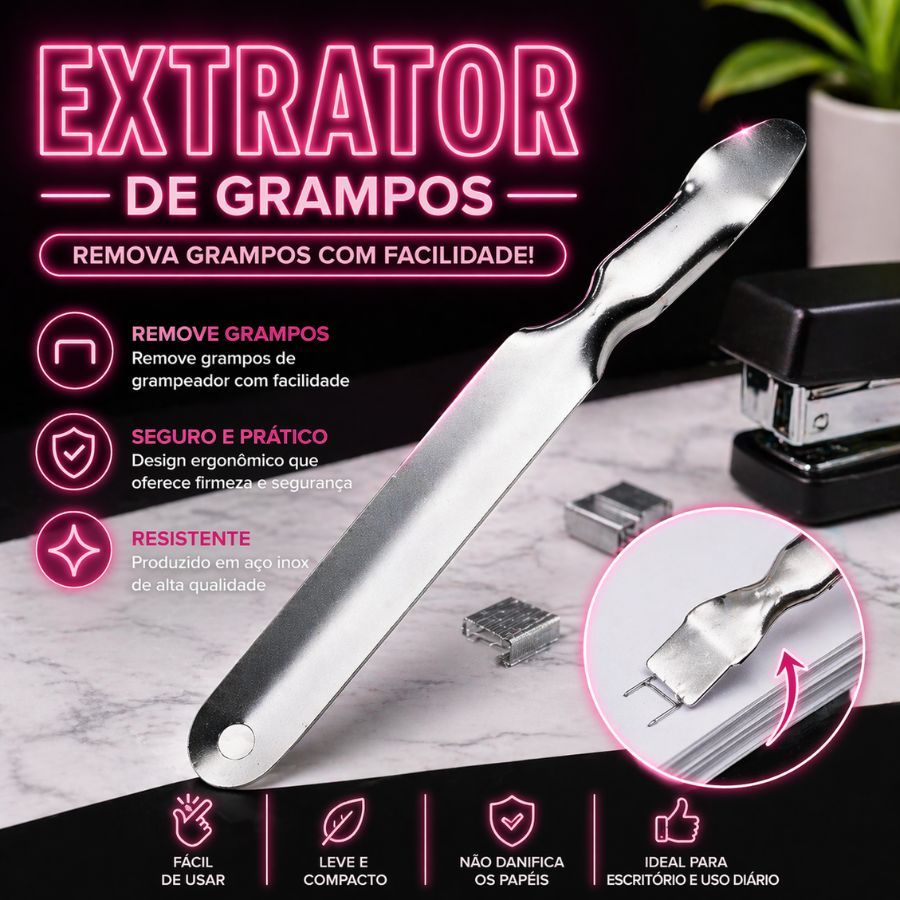 Extrator de Grampos Espátula em Metal jocar leonora