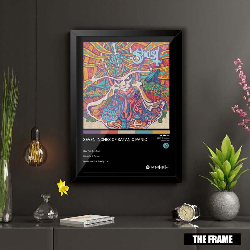 Quadro Decorativo A4/A3 Spotify Ghost EP Seven Inches of Satanic Panic