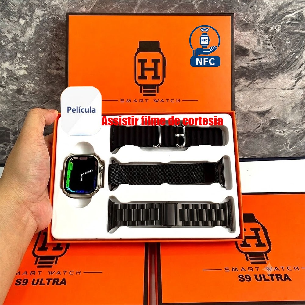 2026 Novo Fashion Ultra 3MAX 2.01 inches Smart Watch Três Tipos De Pulseiras Esportivas iOS Android