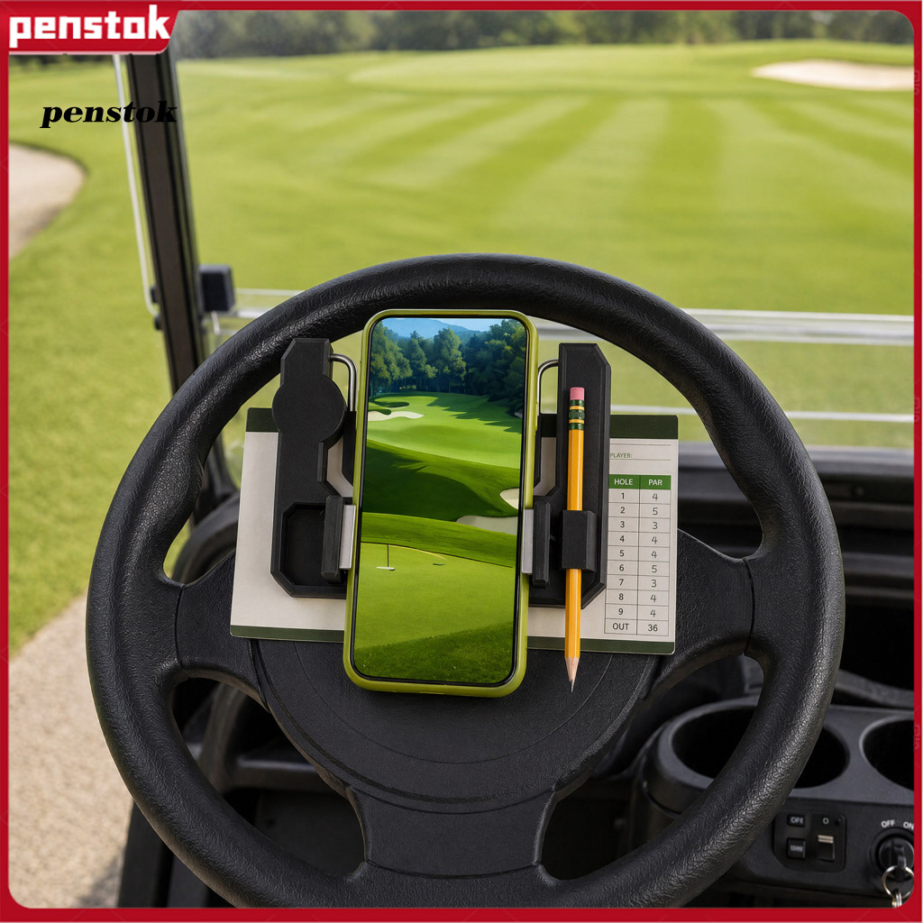360 Degree Phone Mount Golf Cart Holder Steering Wheel Non-slip Shockproof Grip 360° Adjustable Hands-free for Smartpho