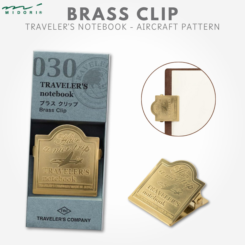 DESIGNPHIL Travelers Company Traveler's Notebook Brass Clip Aircraft Pattern 43090006