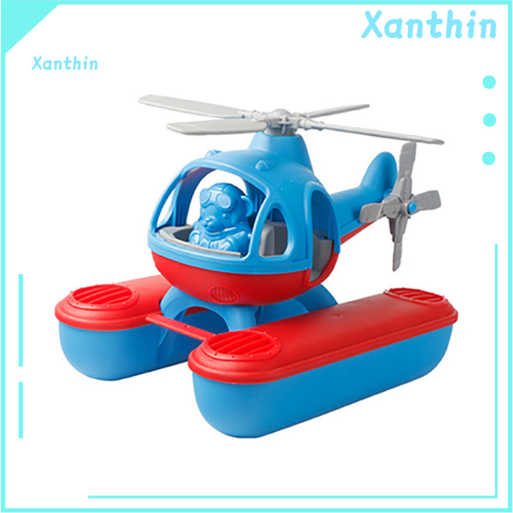 Airplane Model with Moving Propeller Cartoon Toy for Kids – Educational Helicopter Glider Aircraft Water Plane for Tod