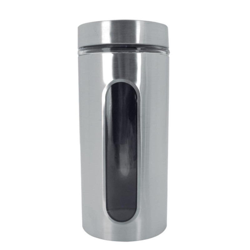 POTE INOX 1,30L C/ VISOR VIDRO - CAIXA C/ 12 PEÇAS