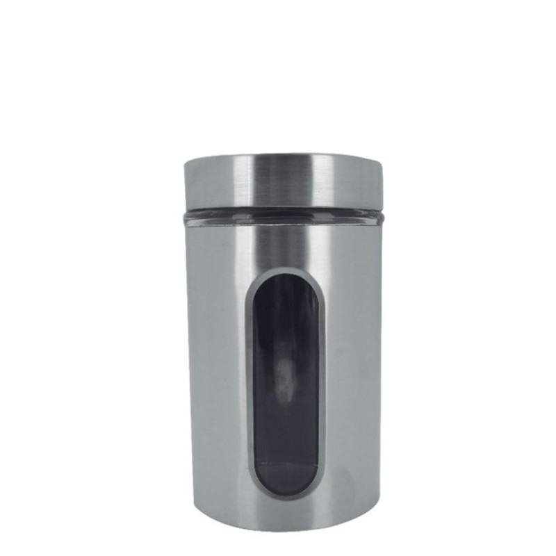 POTE INOX 1,00L C/ VISOR VIDRO - CAIXA C/ 12 PEÇAS