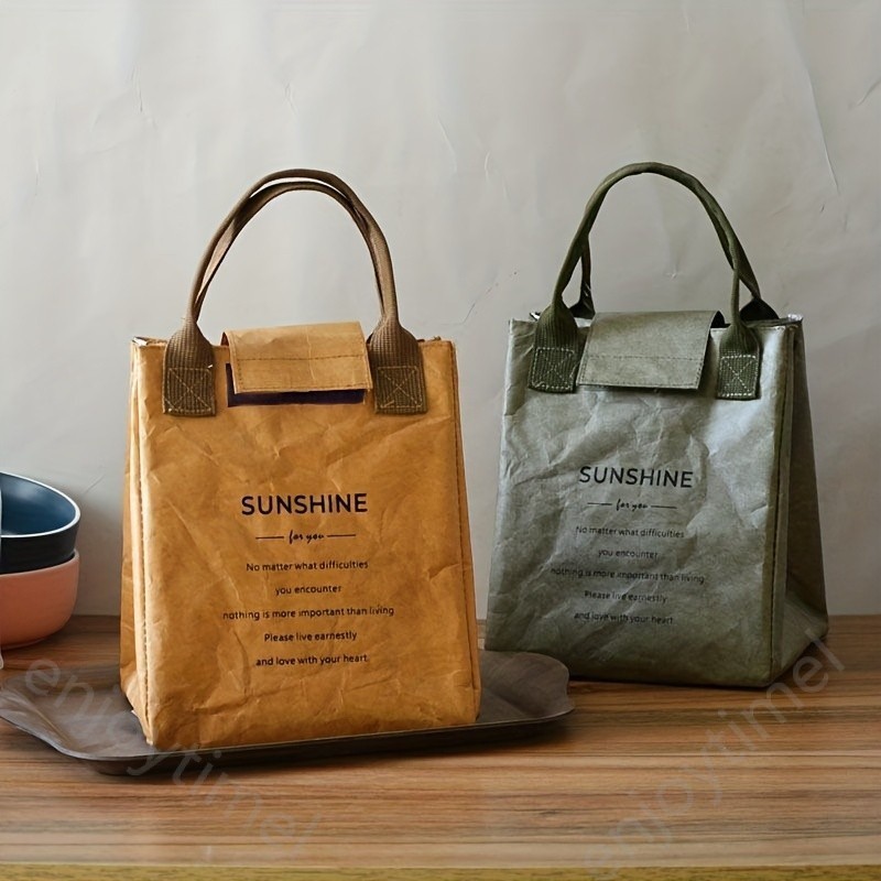 1pc Papel Bento Bag Impermeável E Oilproof Isolamento Saco Lunch Box Bag Bolsa Office Worker Lunch Box Bag