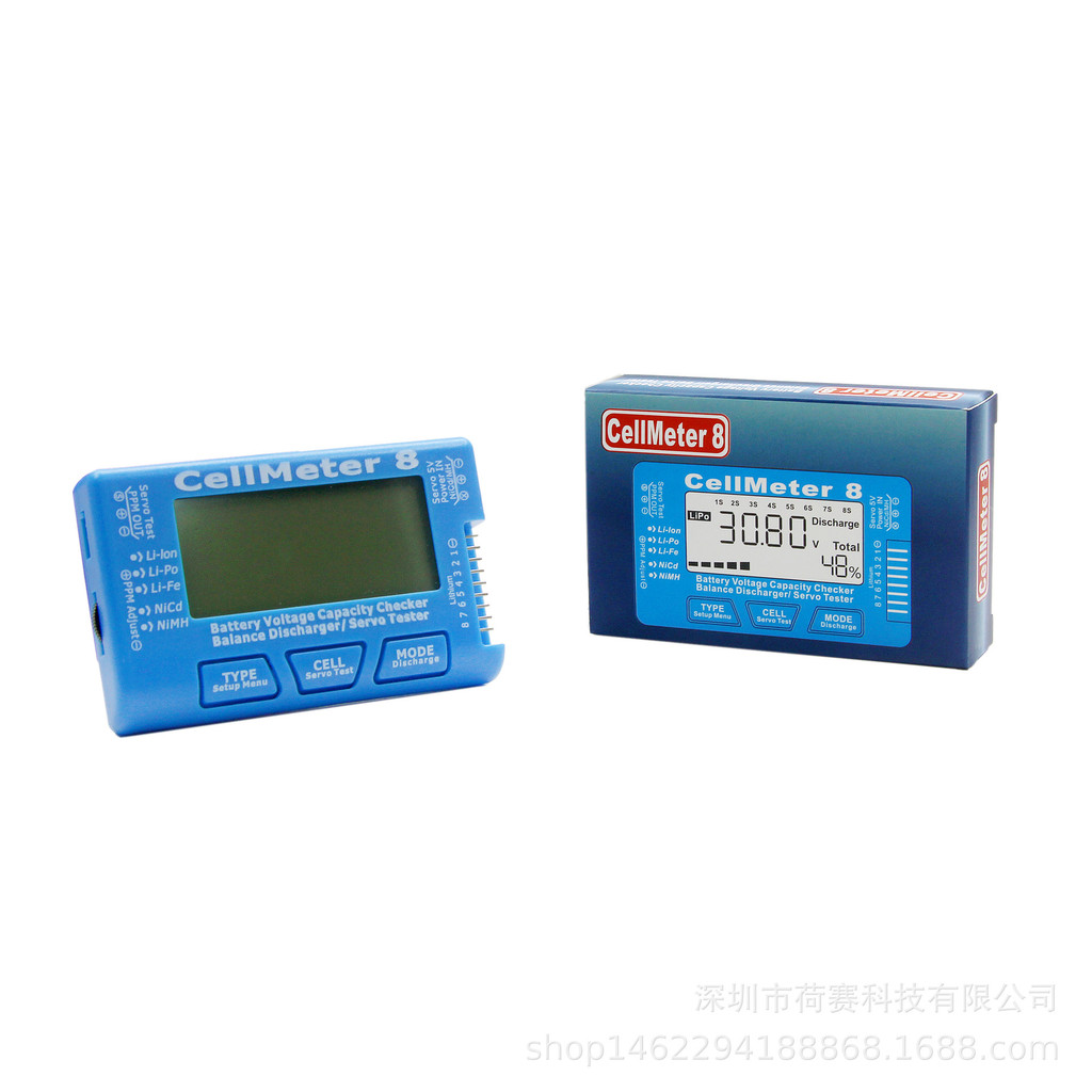 CellMeter 8 AOK 8S testador de servo com display elétrico, testador de servo de banda estreita e descarregador para aero