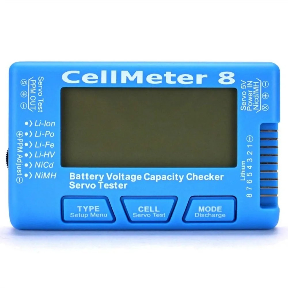 Medidor Bateria e Testador de Servo CellMeter 8 Lipo Nicd