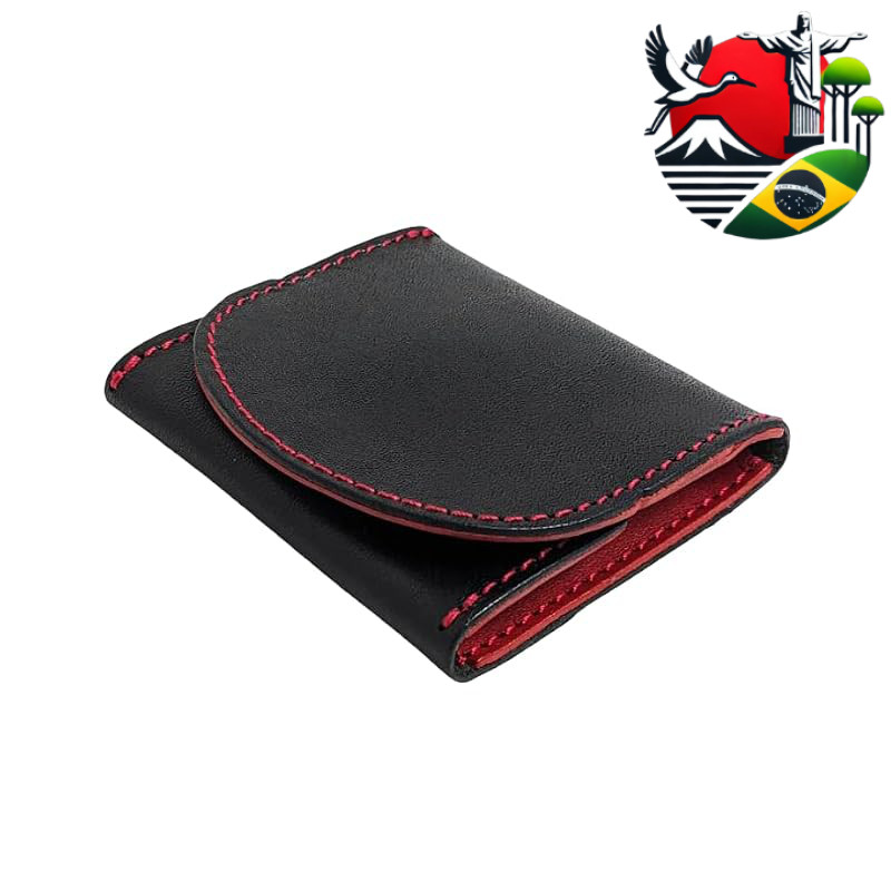 Men’s Genuine Leather Coin Purse Wallet, Tochigi Leather Box-Style Coin Case, Slim and Compact with Large Capacity, Made