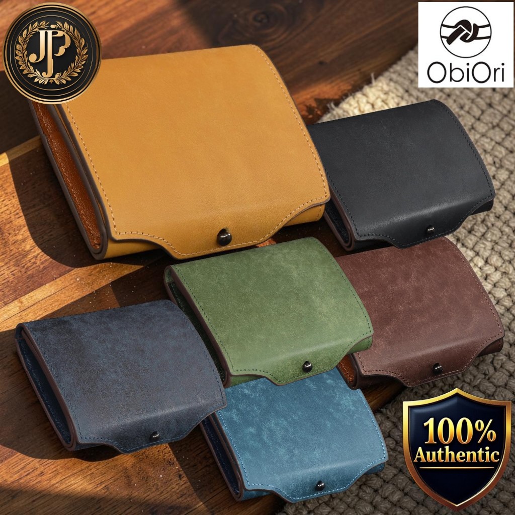 [ObiOri] Men’s Tri-Fold Wallet Genuine Pueblo Leather Compact Mini, Large Capacity