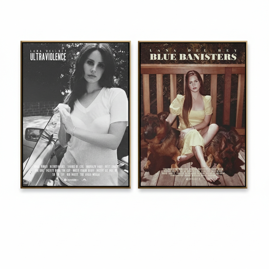 Quadro decorativo Capa do Álbum Lana Del Rey Classic Music 40x60 2 peças