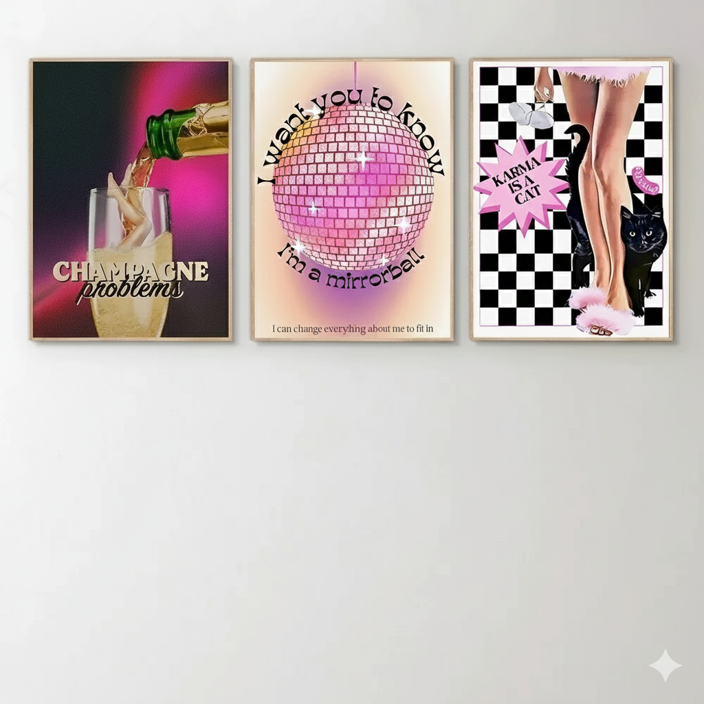 Quadro decorativo Pop Taylor Swift Classic Music Album Poster (3 peças 60x40)