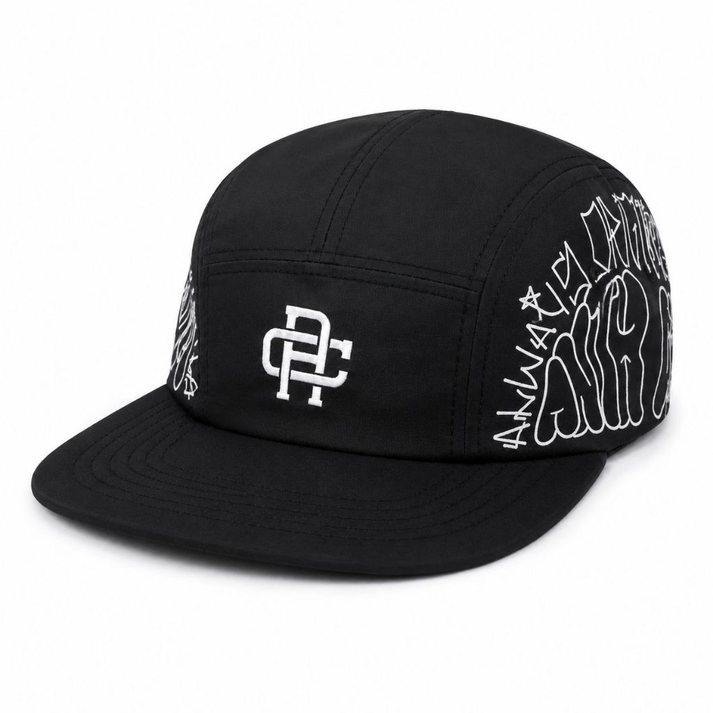 Boné 5 Five Panel Preto Aba Reta - Original Anth Co - 5 Gomos Tecido Proteção Solar UV +50