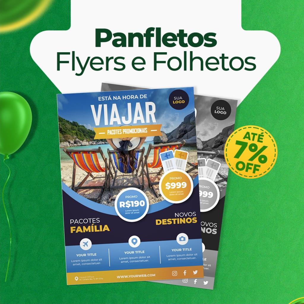 500 Panfletos Coloridos Laser Produção 1 Dia Panfleto Personalizado Couche 150g