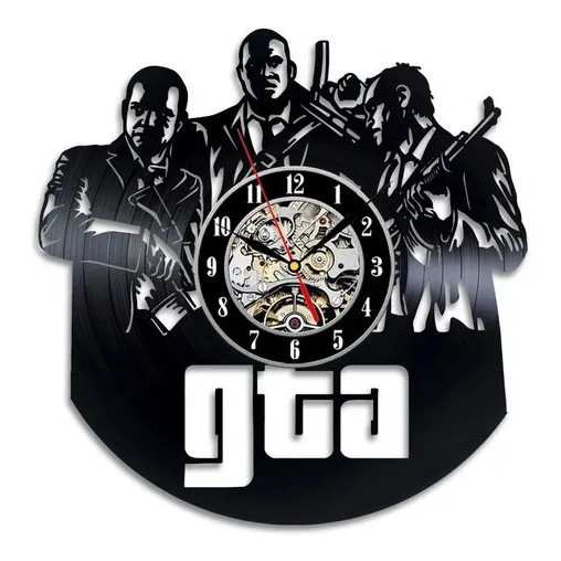 Grand Theft Auto GTA V - Relógio Disco De Vinil Decoração