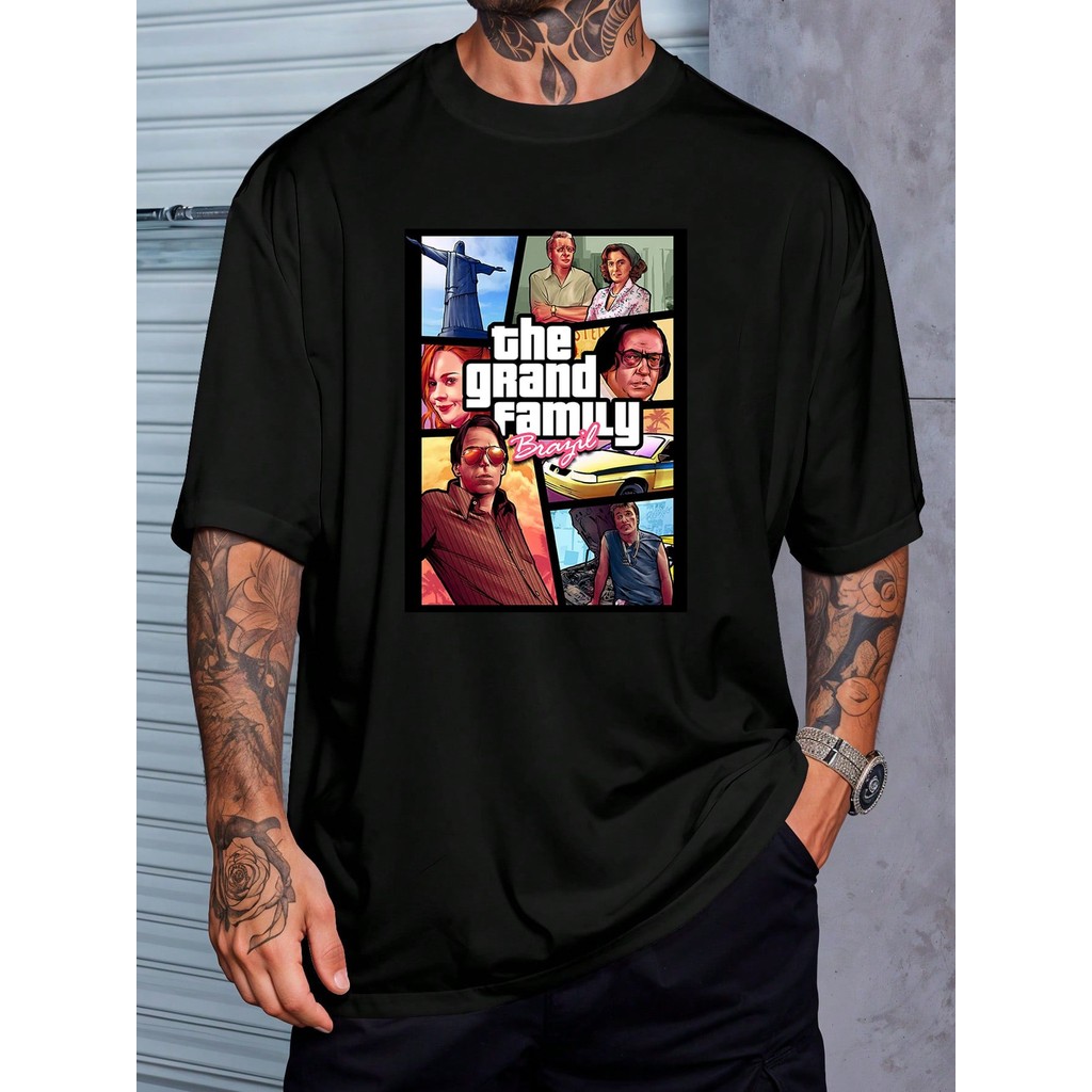 Camiseta Grande Familia GTA Grand Theft Auto Série Parodia Jogo Game Camisa  Unissex Masculino Feminino   Streetwear
