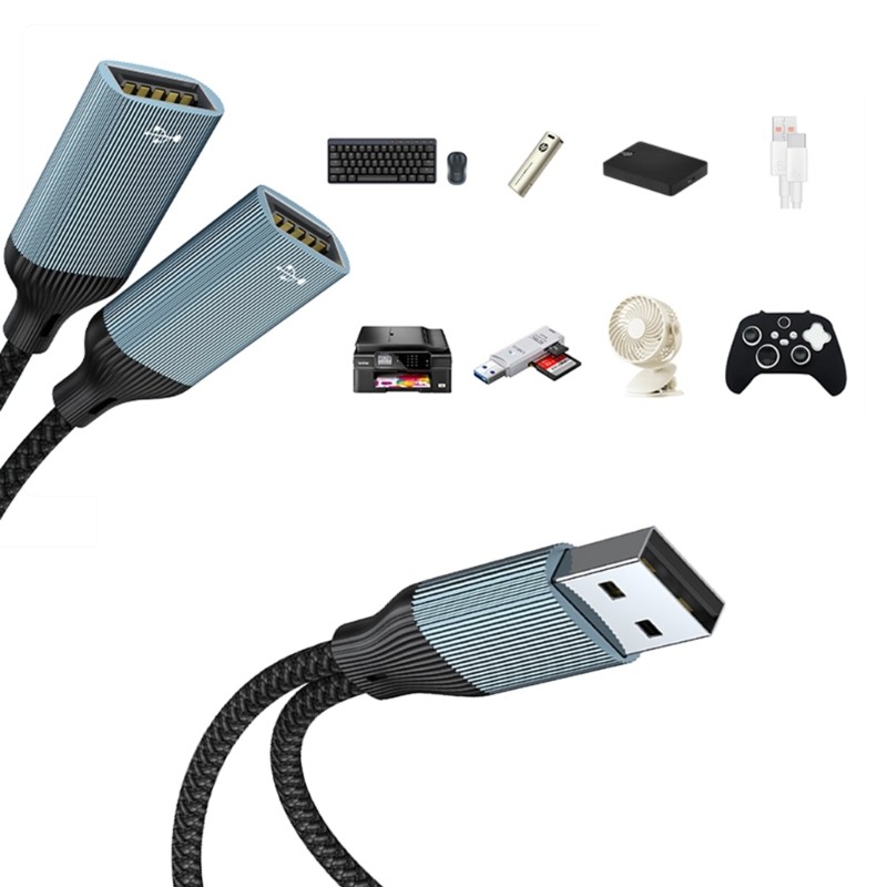 Adaptador Divisor SK Fast Speed USB2 0 Taxa Transferência 480 Mbps E 2 3 Portas Carregamento Para Acessório