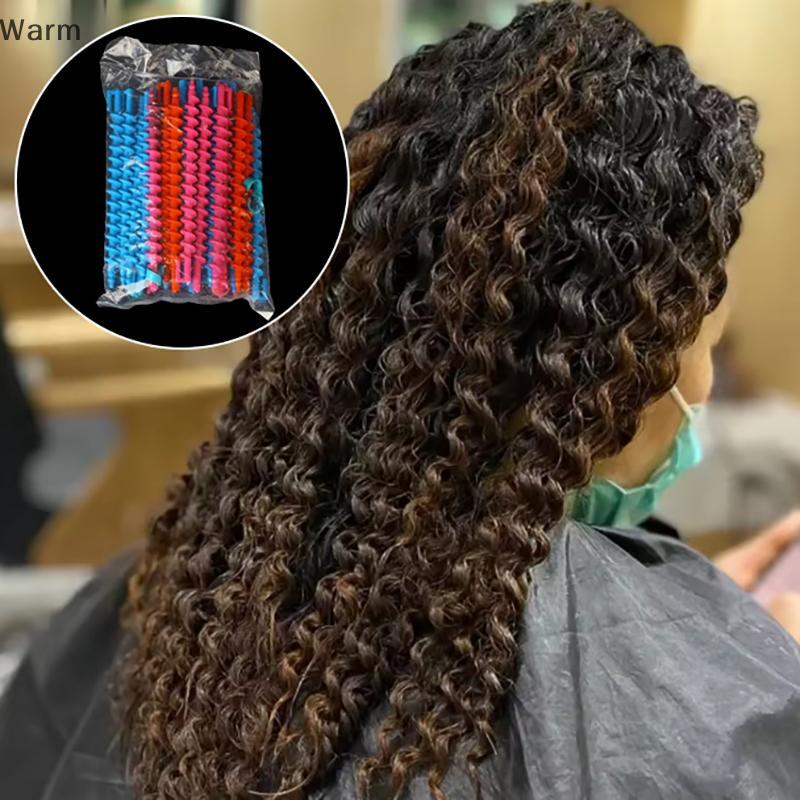 Quente Plástico Espiral Perm Sti Modelador De Cabelo Sem Calor Feminino Rolos Encaracolado Cachos Frio Barra Barbeiro Fe