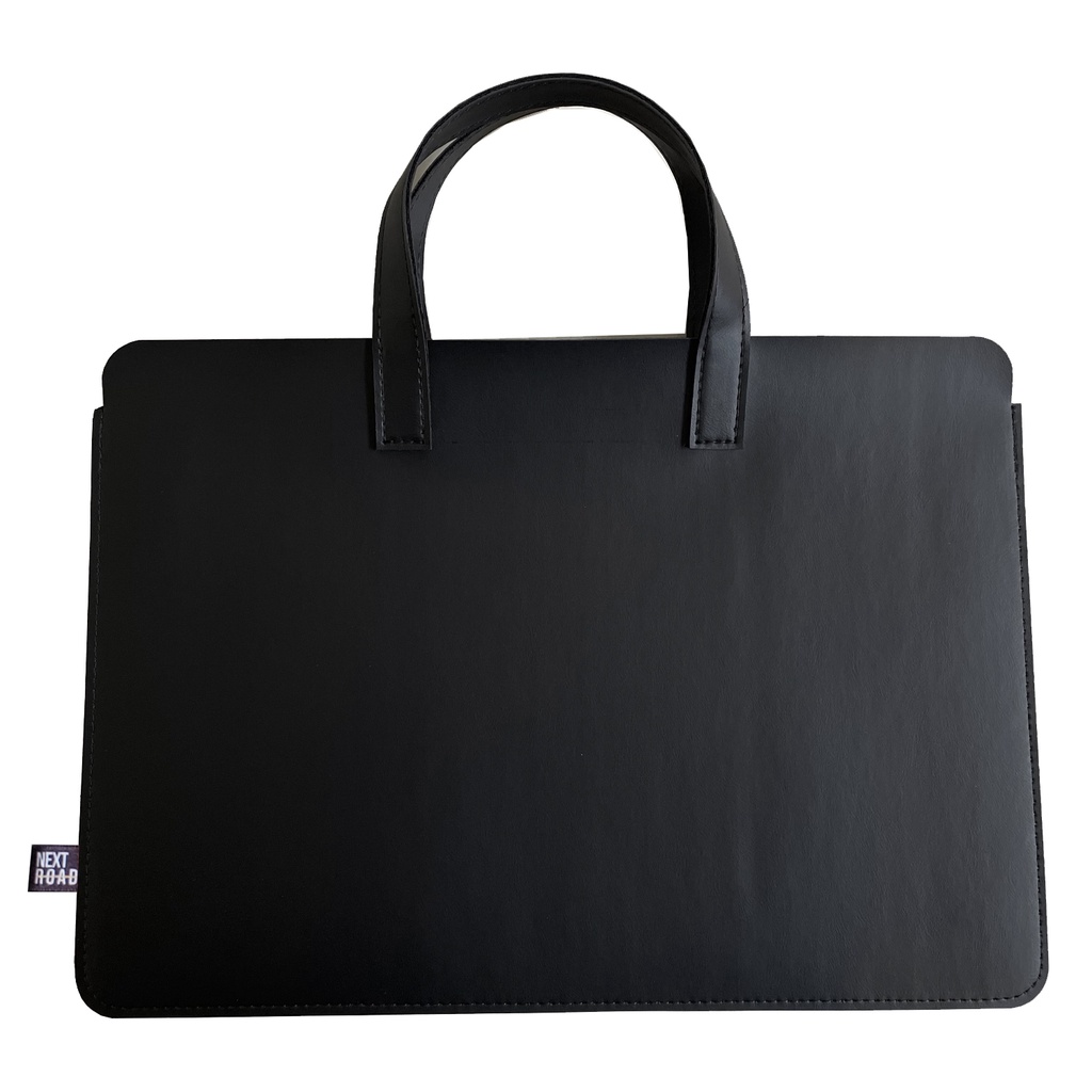 Sacola com Alça Pasta Maleta Para Notebook Couro Preto
