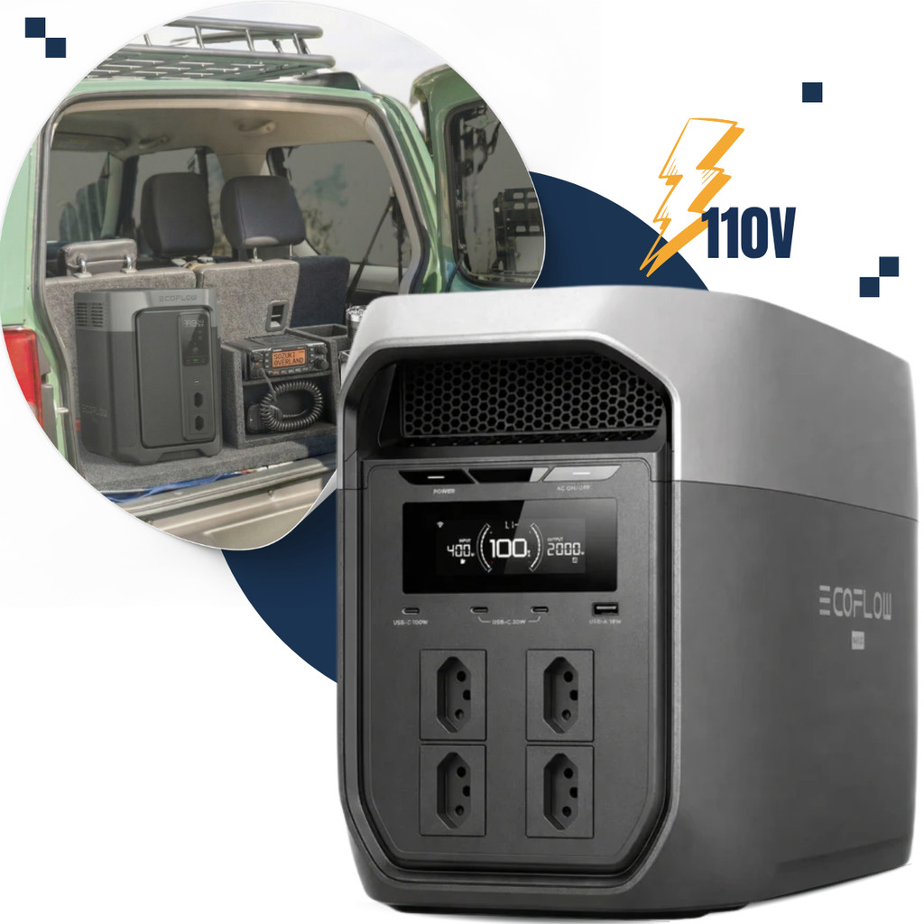 Estação de Energia Delta 3 Max 127V/220V BR Ecoflow 2400W 2048Wh Gerador Solar Alta Potência