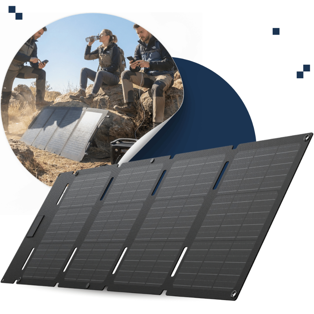 Painel Solar Portátil Ecoflow 45w Com Usb-c - Compatível Estação Energia EcoFlow Alta eficiência