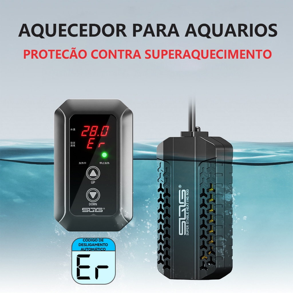 Newpet Aquecedor Submersível para Aquário Aquatank Hobby 50W/100W 220V Ideal para Aquários de Até 60L