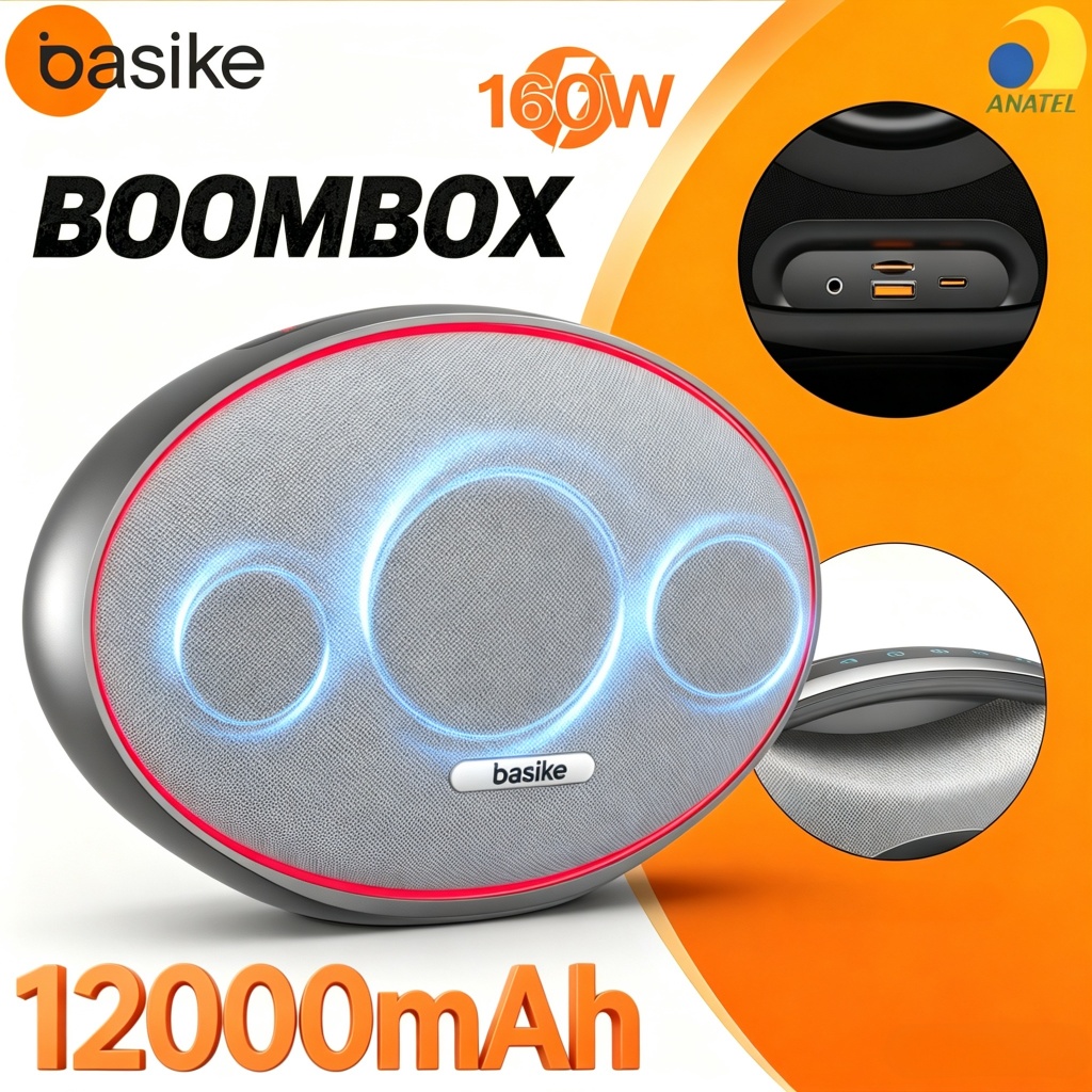 Basike Bluetooth Speaker 160W Powerful IPX6 RGB TWS 12000mAh Battery 24h Portable USB TF