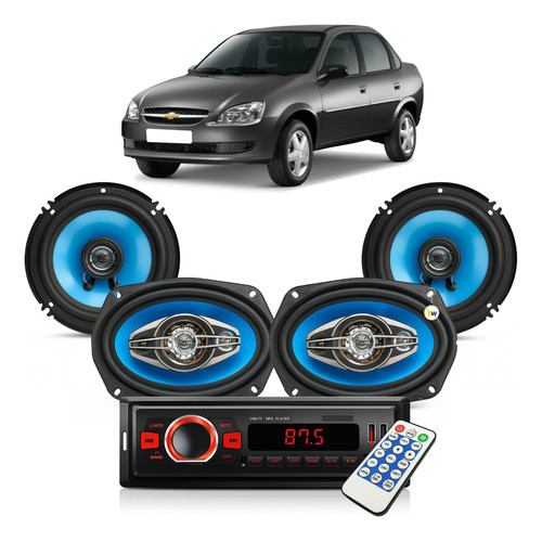 Kit Alto Falantes Radio Mp3 Automotivo  Gol G1 G2 G3 G4 G5 Corsa Sedan G2