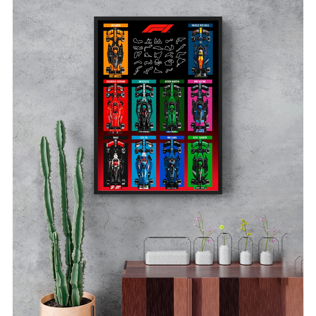 Quadro Expositor Para coleção F1 Lego Speed Champions - 50x70cm