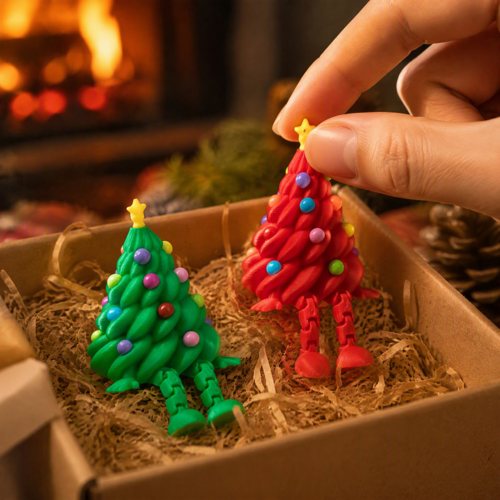 Christmas Tree Ornaments 3d Printed Articulated Dolls Figurine with Movable Joints – Colorful Flexible Holiday Decorat