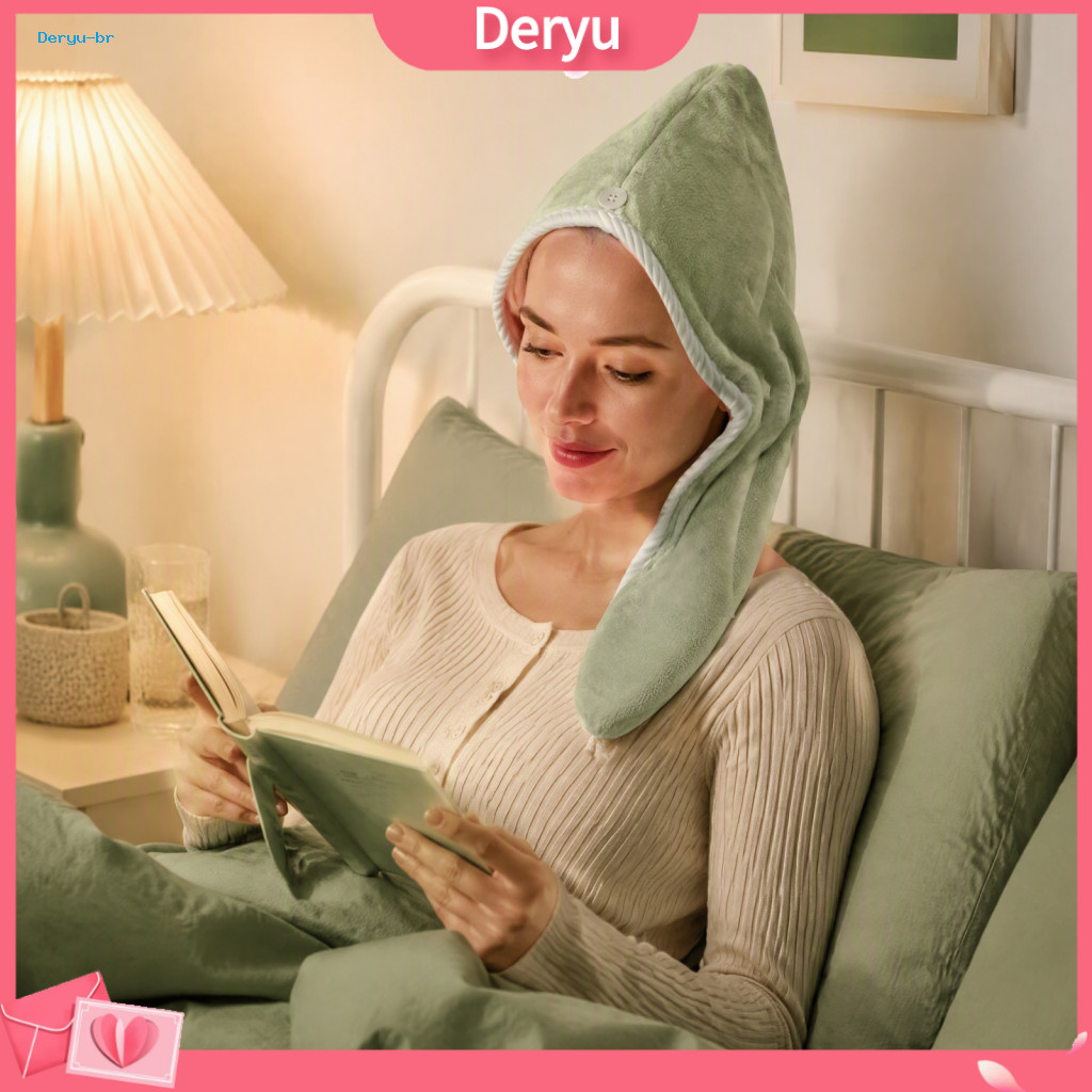 Gentle Hair Care Accessory Reversible Microfiber Towel Wrap with Button – Quick Dry Absorbent Anti-frizz Turban for Lo