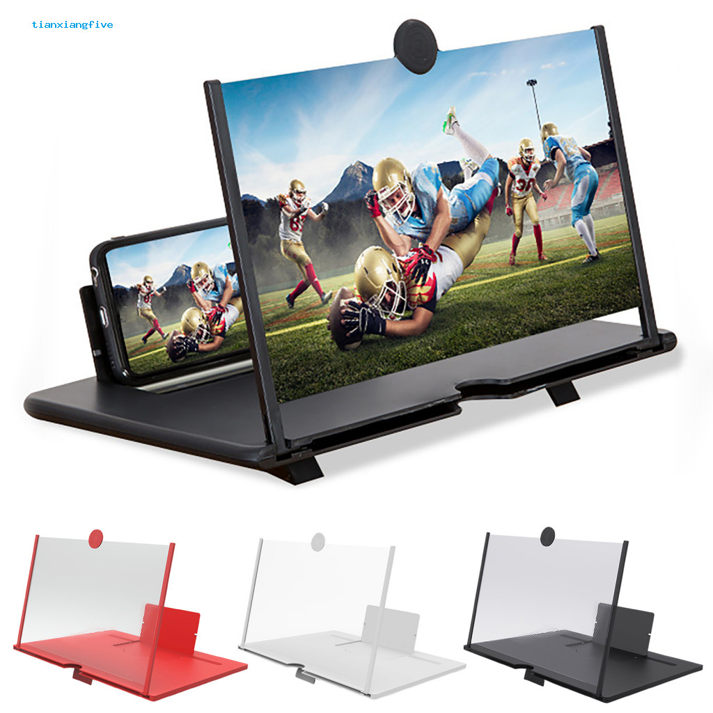 Desktop Phone Stand with Magnifier Foldable Portable Screen Amplifier Mobile Holder Video Eye Protection Enlarger for Sm