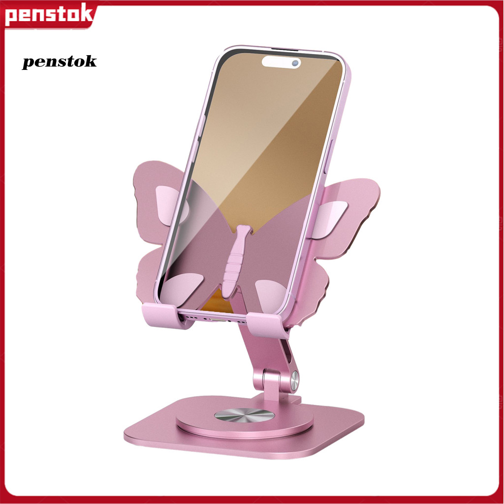 Multi-angle Phone Stand Aluminum Alloy Holder Butterfly Adjustable – 360° Rotating Foldable Mount for Smartphones Tab
