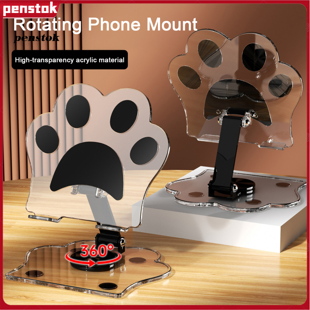 Multi-angle Phone Holder Universal Stand Foldable Cat Paw Adjustable Acrylic for Mobile Phones Tablets Desk Office for S