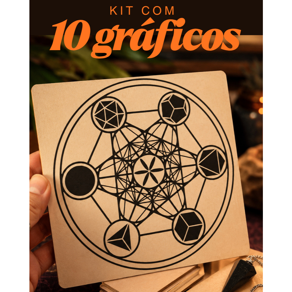 Kit 10 Gráficos para Radiestesia em MDF de 3mm 18x18